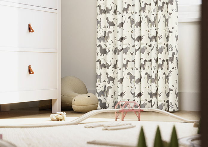 Dino Land, Fossil Grey - Made to Measure Curtains - Image 5